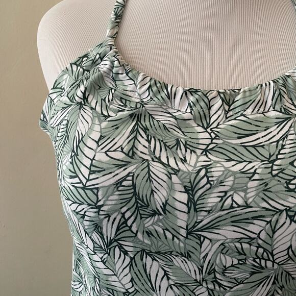 Eddie Bauer Harmony Dress in Green/White Leaf Pattern Large - Picture 3 of 9